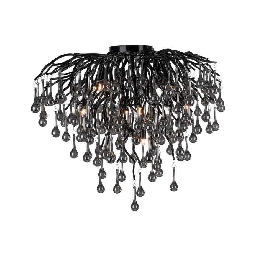 Paul Neuhaus 8091-18 - Opbouwkroonluchter ICICLE 9xG9/40W/230V Ø 50 cm zwart