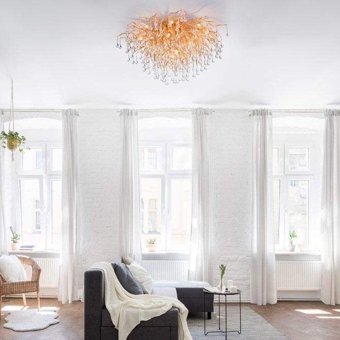 Paul Neuhaus 8092-11 - Bevestigde hanglamp ICICLE 14xG9/40W/230V diameter 100 cm messing