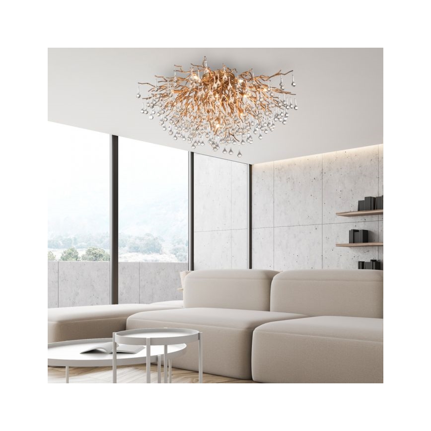 Paul Neuhaus 8092-11 - Bevestigde hanglamp ICICLE 14xG9/40W/230V diameter 100 cm messing