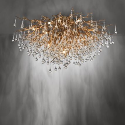 Paul Neuhaus 8092-11 - Bevestigde hanglamp ICICLE 14xG9/40W/230V diameter 100 cm messing