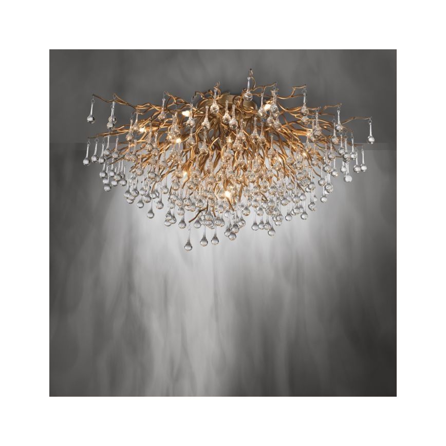 Paul Neuhaus 8092-11 - Bevestigde hanglamp ICICLE 14xG9/40W/230V diameter 100 cm messing