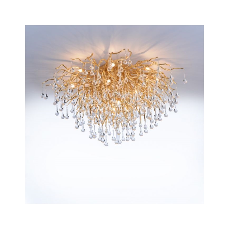 Paul Neuhaus 8092-11 - Bevestigde hanglamp ICICLE 14xG9/40W/230V diameter 100 cm messing