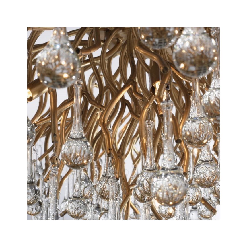 Paul Neuhaus 8092-11 - Bevestigde hanglamp ICICLE 14xG9/40W/230V diameter 100 cm messing