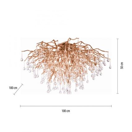 Paul Neuhaus 8092-11 - Bevestigde hanglamp ICICLE 14xG9/40W/230V diameter 100 cm messing