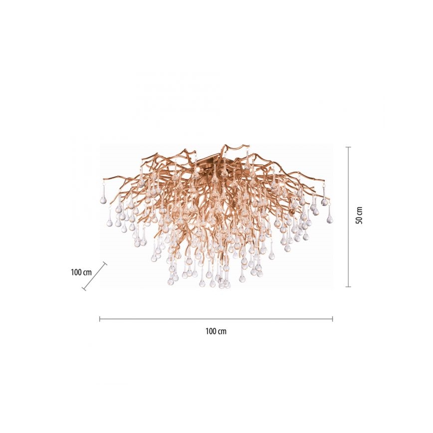 Paul Neuhaus 8092-11 - Bevestigde hanglamp ICICLE 14xG9/40W/230V diameter 100 cm messing