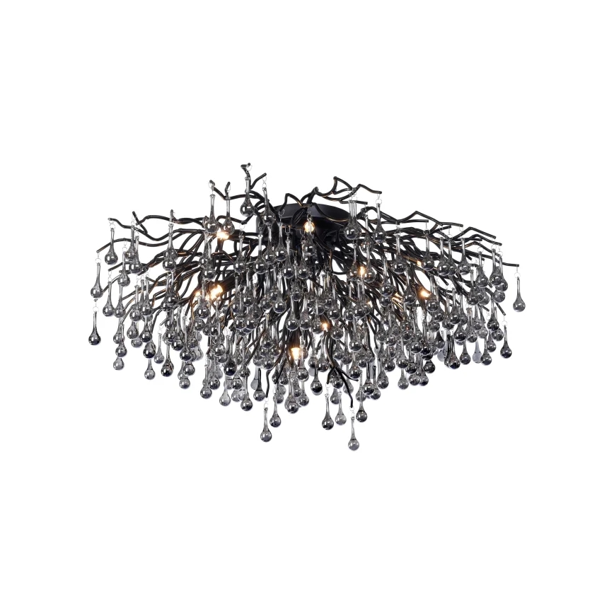 Paul Neuhaus 8092-18 - Plafonnier ICICLE à montage en surface 14xG9/40W/230V Ø 100 cm noir