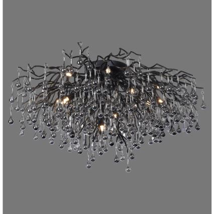 Paul Neuhaus 8092-18 - Plafonnier ICICLE à montage en surface 14xG9/40W/230V Ø 100 cm noir