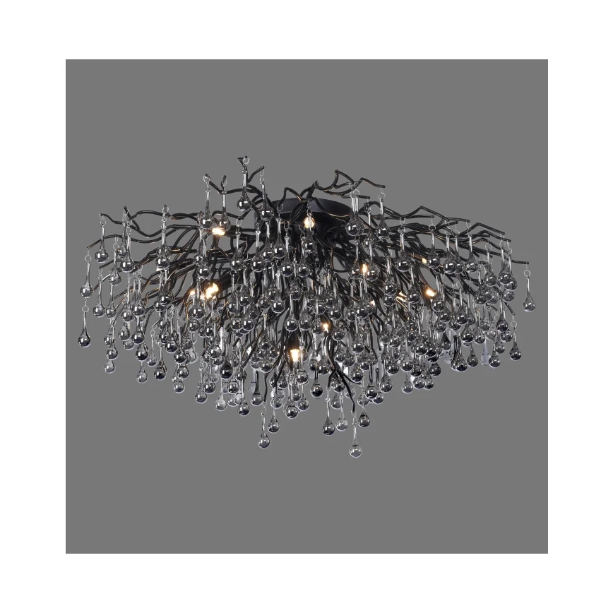 Paul Neuhaus 8092-18 - Plafonnier ICICLE à montage en surface 14xG9/40W/230V Ø 100 cm noir