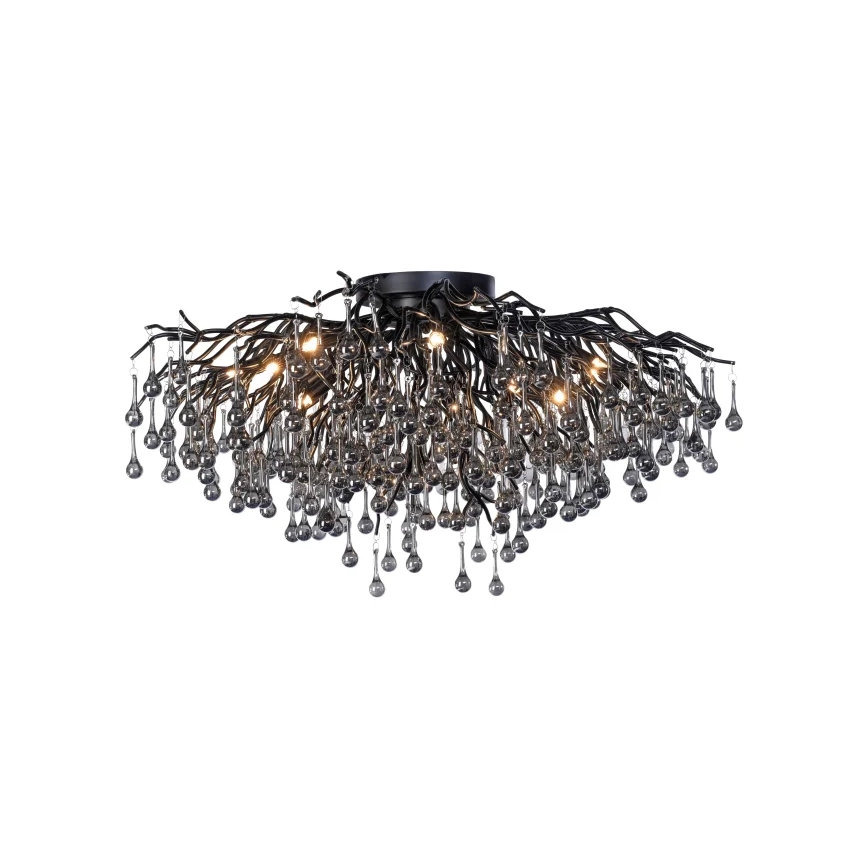 Paul Neuhaus 8092-18 - Plafonnier ICICLE à montage en surface 14xG9/40W/230V Ø 100 cm noir