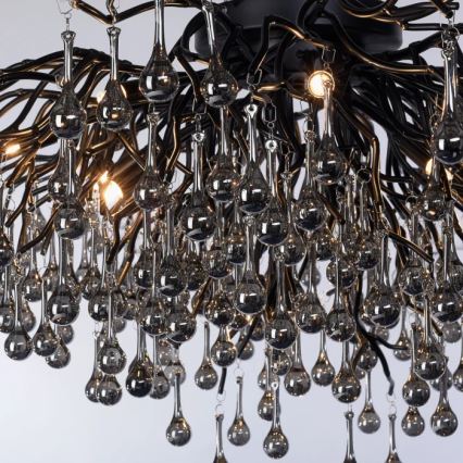 Paul Neuhaus 8092-18 - Plafonnier ICICLE à montage en surface 14xG9/40W/230V Ø 100 cm noir