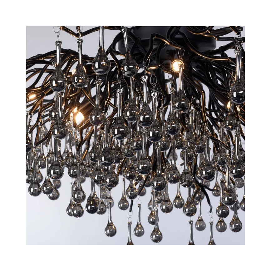 Paul Neuhaus 8092-18 - Plafonnier ICICLE à montage en surface 14xG9/40W/230V Ø 100 cm noir