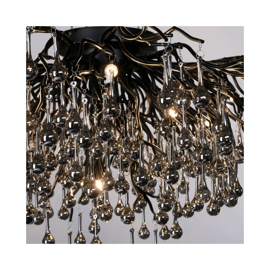 Paul Neuhaus 8092-18 - Plafonnier ICICLE à montage en surface 14xG9/40W/230V Ø 100 cm noir