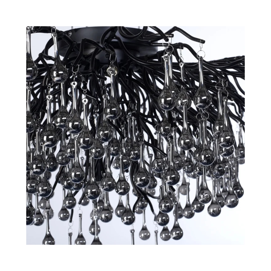 Paul Neuhaus 8092-18 - Plafonnier ICICLE à montage en surface 14xG9/40W/230V Ø 100 cm noir