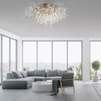 Paul Neuhaus 8092-55 - Lustre monté en surface ICICLE 14xG9/40W/230V Ø 100 cm chromé brillant