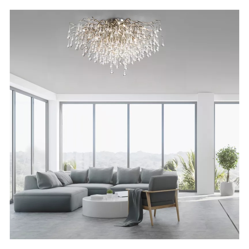 Paul Neuhaus 8092-55 - Lustre monté en surface ICICLE 14xG9/40W/230V Ø 100 cm chromé brillant