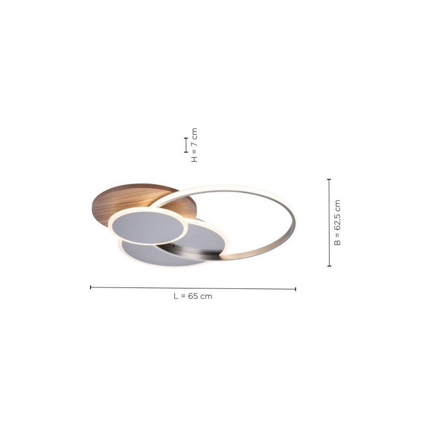 Paul Neuhaus 8328-79 - Dimbare LED plafondlamp PALMA LED/50W/230V 2700-5000K grenen + afstandsbediening