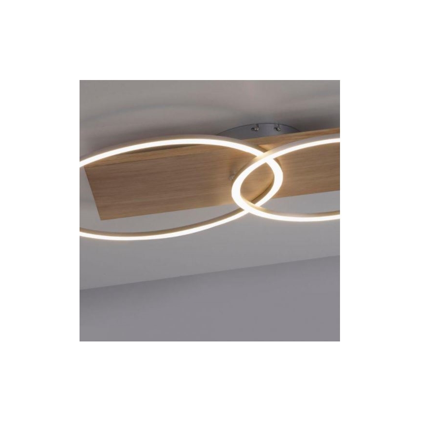 Paul Neuhaus 8329-79 - Dimbare LED bevestigde hanglamp PALMA LED/26W/230V 2700-5000K grenen + afstandsbediening