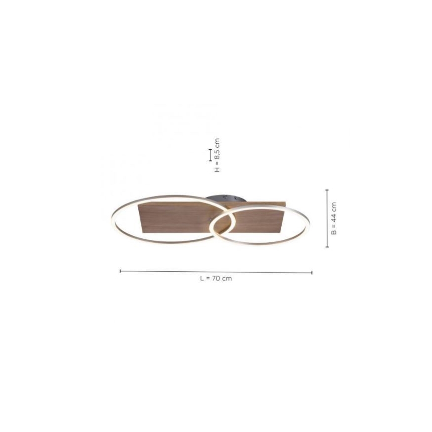 Paul Neuhaus 8329-79 - Dimbare LED bevestigde hanglamp PALMA LED/26W/230V 2700-5000K grenen + afstandsbediening