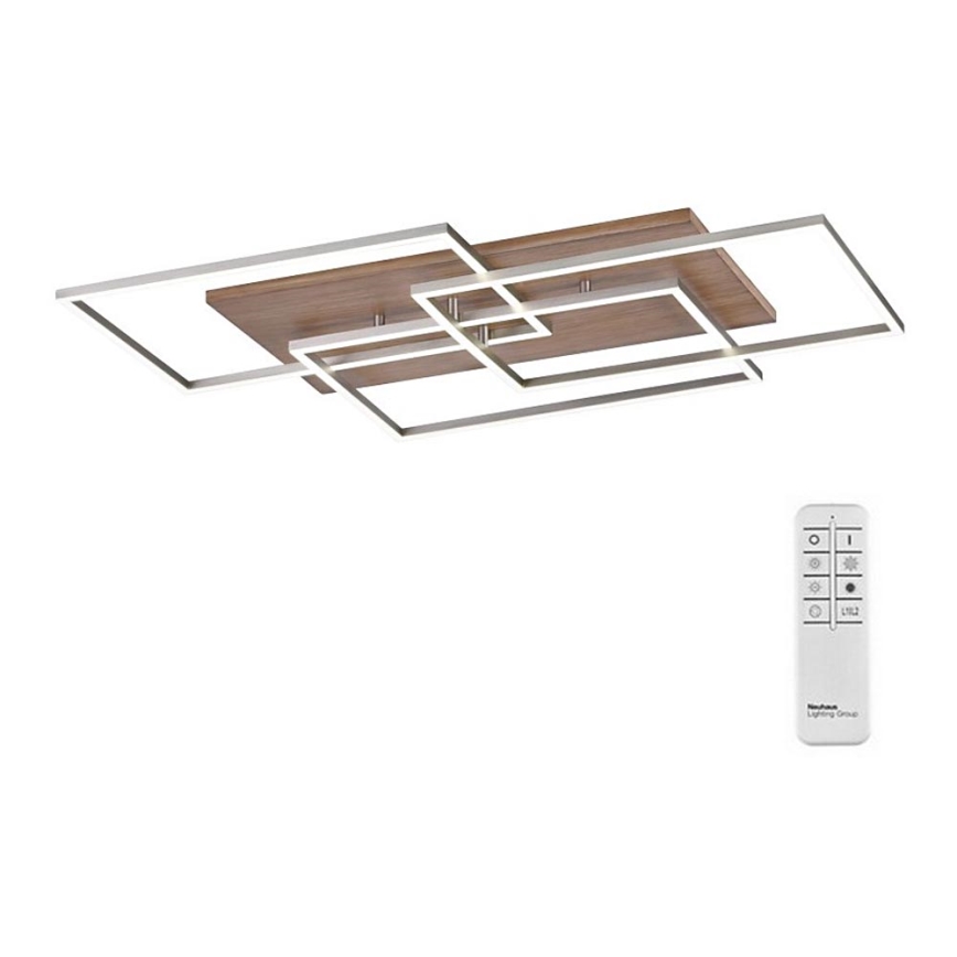 Paul Neuhaus 8330-79 - Dimbare LED bevestigde hanglamp PALMA 3xLED/12W/230V grenen + afstandsbediening