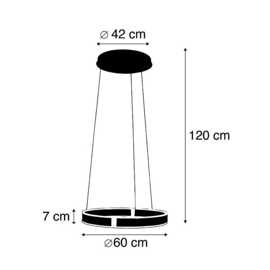 Paul Neuhaus 8361-55 - Dimbare LED Hanglamp aan een koord met Sensor ARINA LED/27W/230V