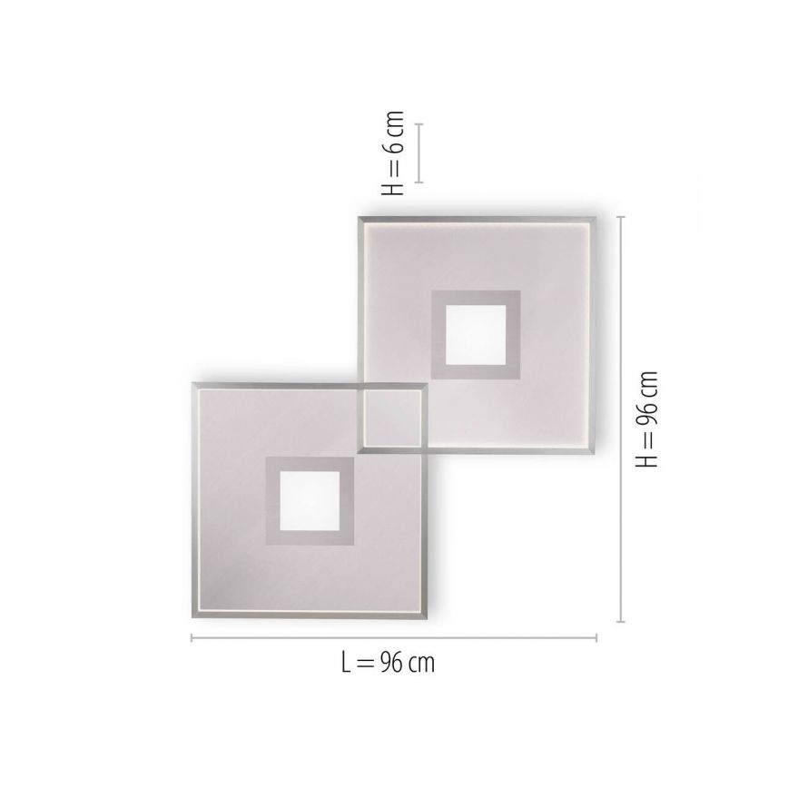 Paul Neuhaus 8378-55 - Plafonnier à intensité variable AMARA LED/45W/230V chrome brillant + télécommande