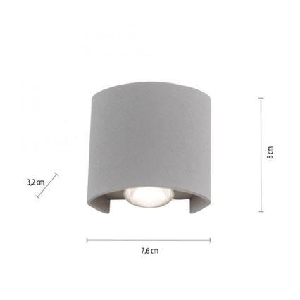 Paul Neuhaus 9486-21 - LED Wand Lamp voor Buiten CARLO 2xLED/1,7W/230V IP54