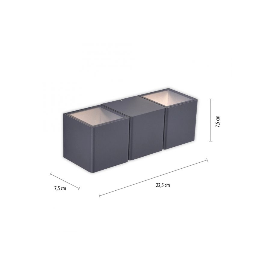 Paul Neuhaus 9658-13 - Applique murale d'extérieur MARCEL 2xLED/4W/230V IP54