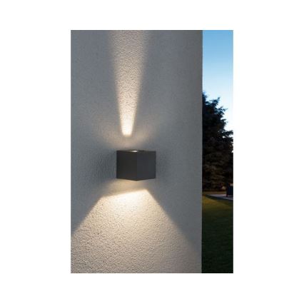 Paulmann 18000 - Grijze 2x LED Buitenwandlamp / 3W IP65 CYBO 230V