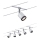 Paulmann 3981 - KIT complet TUBE, système de suspension par câble 230 V, 5× LED de 4 W, chrome mat/noir