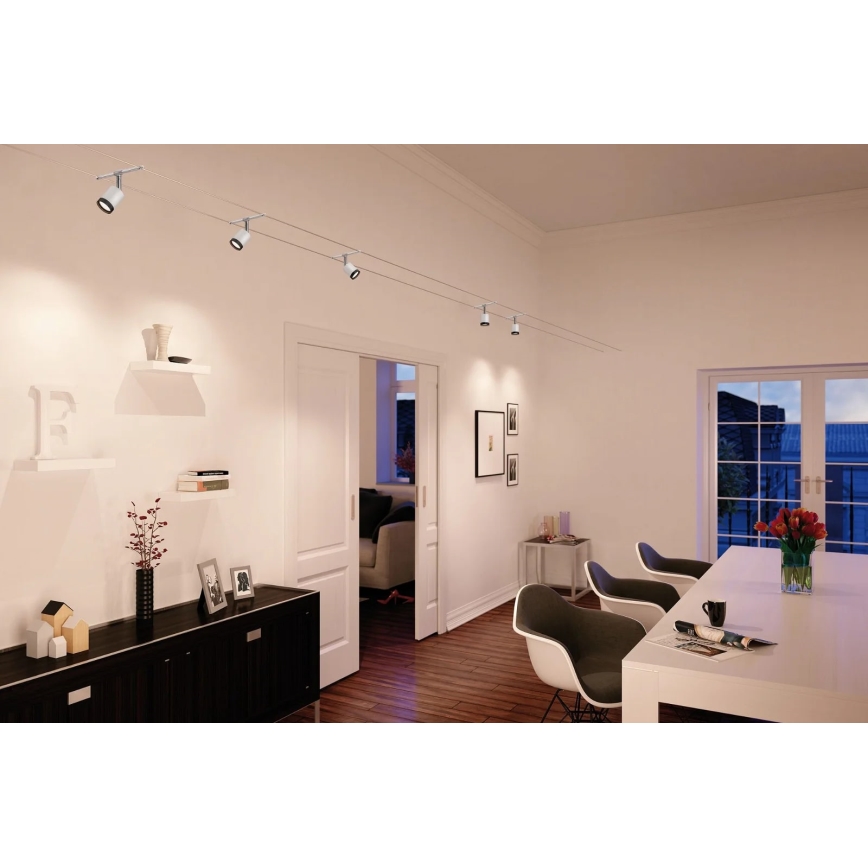 Paulmann 3981 - Set van 5x LED/4W compleet kabelsysteem TUBE 230V, mat chroom/zwart