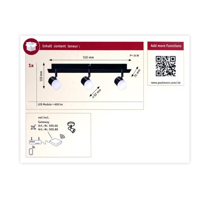 Paulmann 50099 - 3xLED/6,5W Dimbare Spot SMART DEON 230V ZigBee