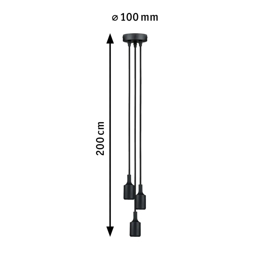 Paulmann 50382 - 3xE27/60W Stroomkabel KETIL 230V