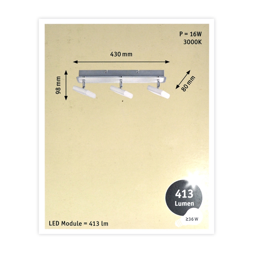 Paulmann 66636 - 3xLED/4,5W Plafondspot LAUNCHER 230V