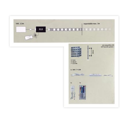 Paulmann 70587 - Dimbare LED RGB/20W Strip MAXLED 1,5m 230V + afstandsbediening