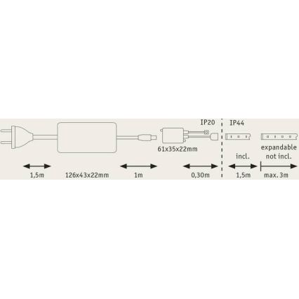 Paulmann 70623 - LED/10W IP44 Dimbare badkamerstrip MAXLED 1,5 m 2700-6500K 230V + afstandsbediening