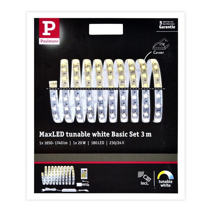 Paulmann 70624 - LED/20W Dimbare strip MAXLED 3m 230V + afstandsbediening