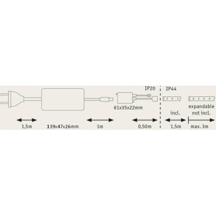 Paulmann 70627 - LED RGB/18W IP44 Dimbare badkamerstrip MAXLED 1,5 m 230V + afstandsbediening