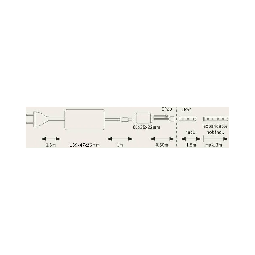Paulmann 70627 - LED RGB/18W IP44 Dimbare badkamerstrip MAXLED 1,5 m 230V + afstandsbediening