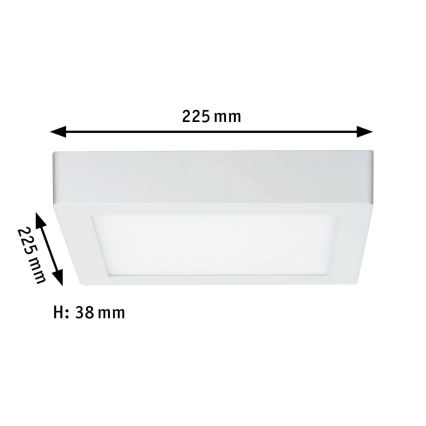 Paulmann 70645 - LED/12,5W Plafonnier LUNAR 230V 22,5x22,5 cm blanc