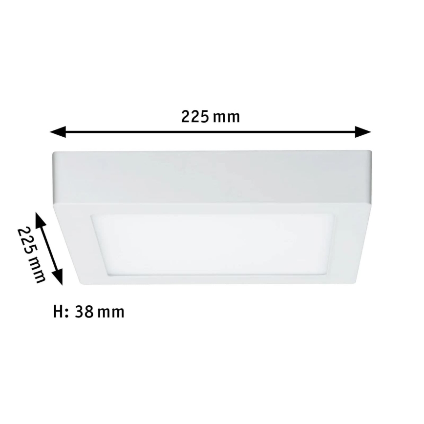 Paulmann 70645 - LED/12,5W Plafonnier LUNAR 230V 22,5x22,5 cm blanc