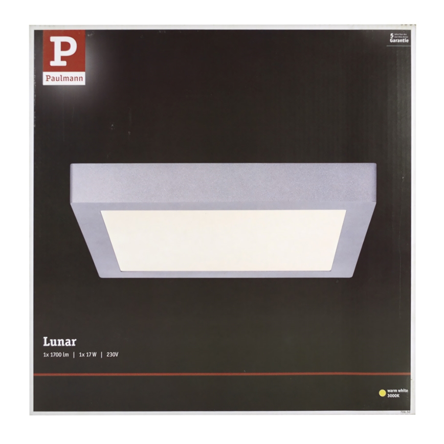 Paulmann 70650 - LED/17W Plafonnier LUNAR 230V 30x30 cm chrome mat
