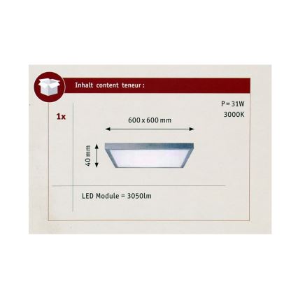 Paulmann 70652 - LED/30W Plafondverlichting LUNAR 230V