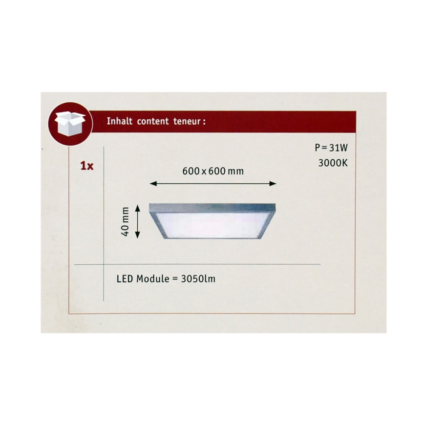 Paulmann 70652 - LED/30W Plafondverlichting LUNAR 230V