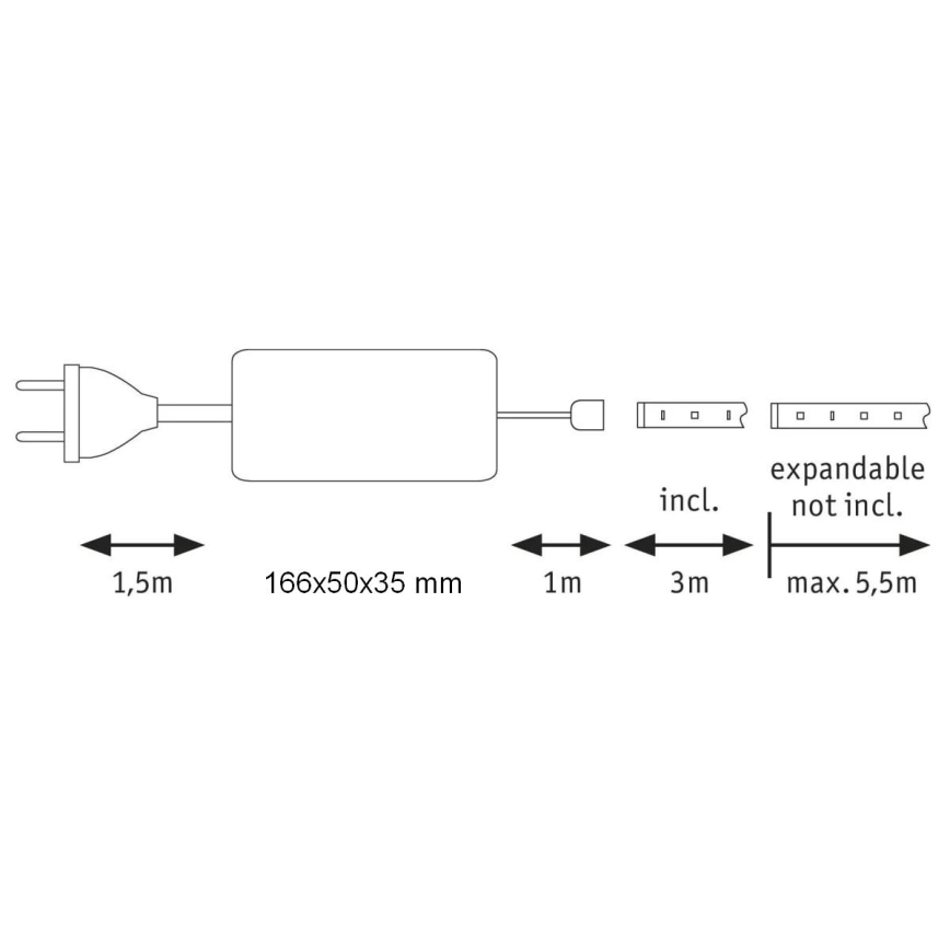 Paulmann 70669 - LED/35W IP44 Ruban de salle de bain à intensité variable MAXLED 3 m 6500K 230V