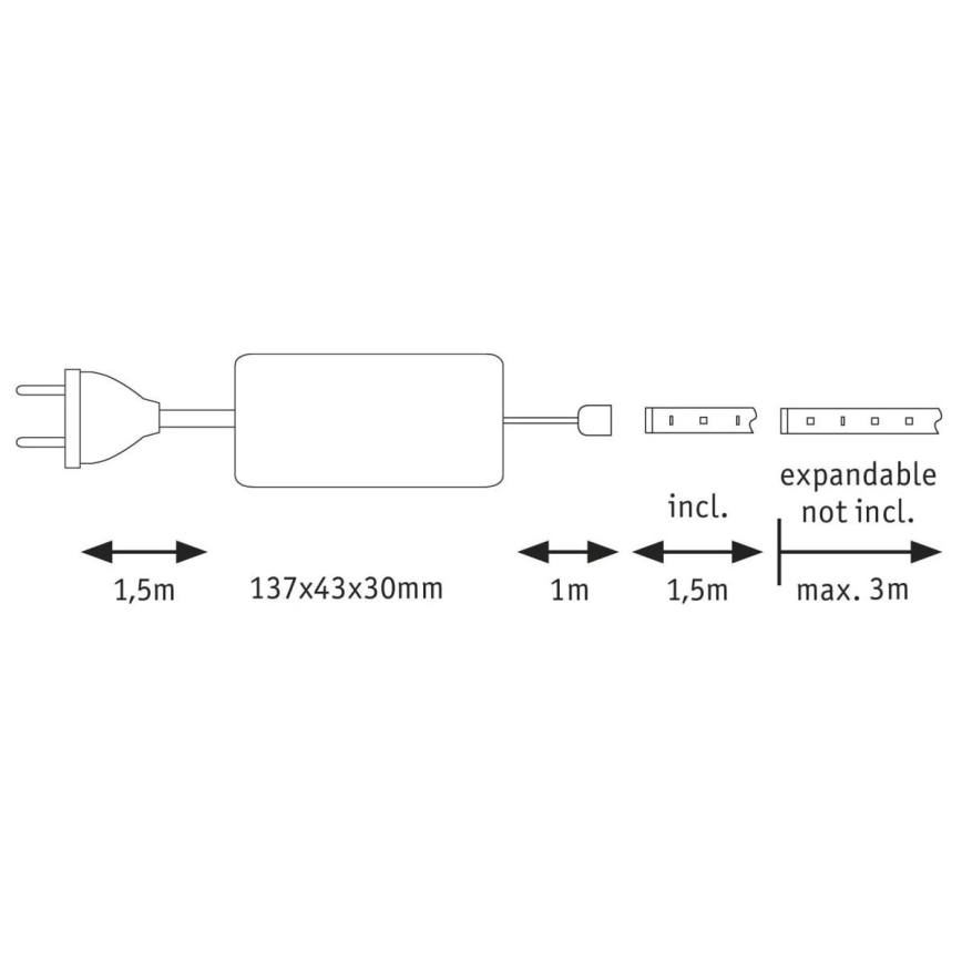 Paulmann 70671 - LED/18W IP44 Dimbare badkamerstrip MAXLED 1,5 m 6500K 230V