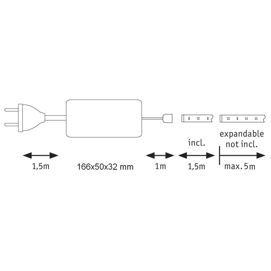 Paulmann 70672 - LED/18W IP44 Dimbare badkamerstrip MAXLED 1,5 m 2700K 230V