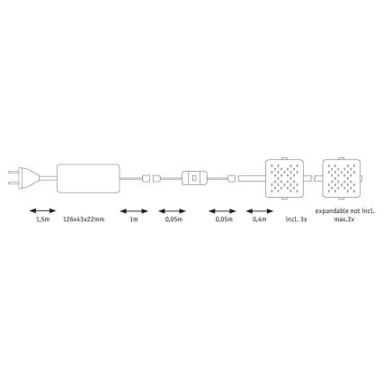 Paulmann 70710 - LOT 3xLED/3,3W Éclairage de meubles avec un détecteur SOFTPAD 230V 2700K