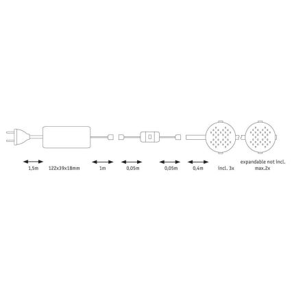 Paulmann 70711 - SET 3xLED/2,8W Meubel verlichting met sensor SOFTPAD 230V 2700K