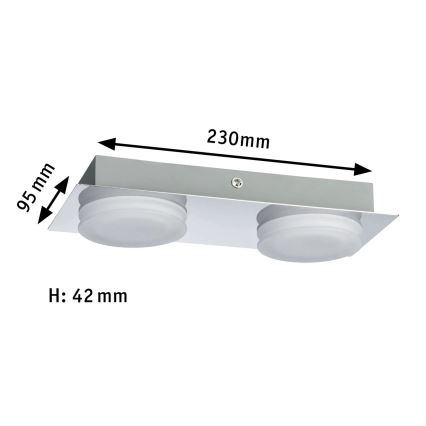 Paulmann 70883 - 2xLED/4,7W IP23 Badkamerwandlamp DORADUS 230V