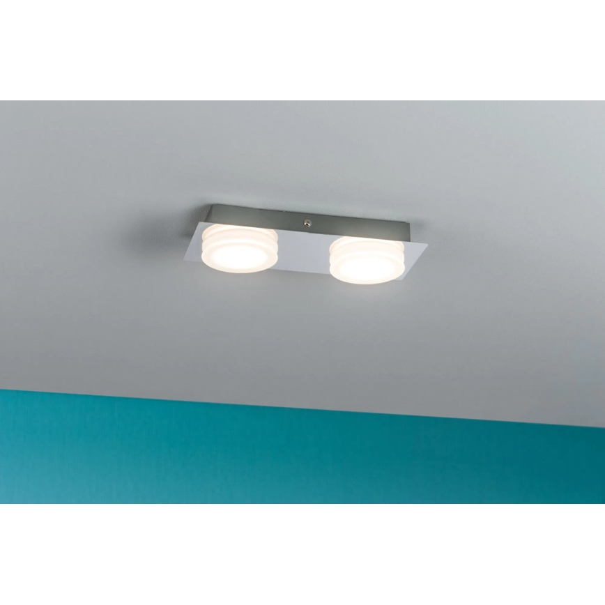 Paulmann 70883 - Applique murale DORADUS 230V pour salle de bains, 2x LED/4,7W, IP23
